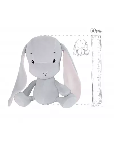 Bunny Effik L - gray, pink ears, 50 cm
