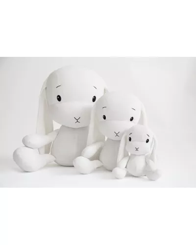 Bunny Effik L - white, white ears 50 cm