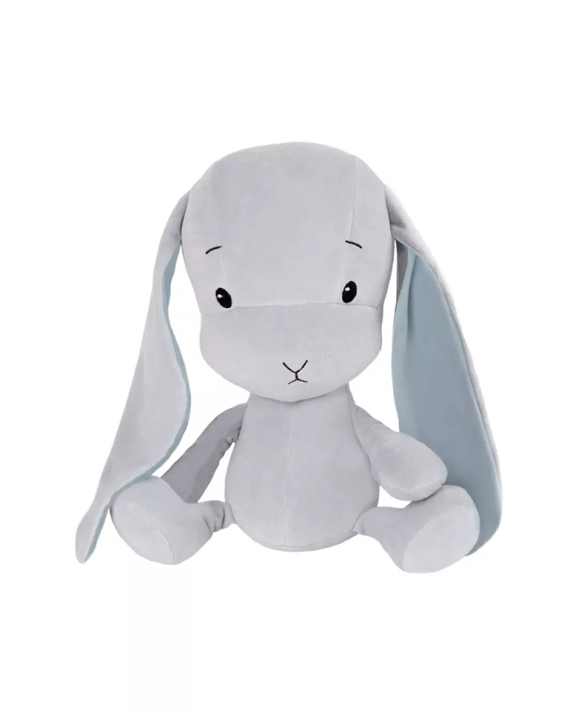 Bunny Effik L - gray, blue ears, 50 cm